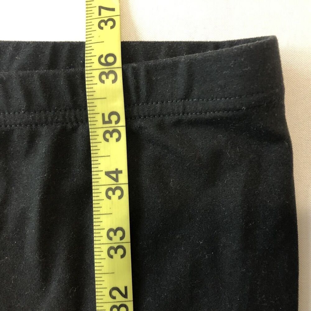 Knit Pants Women M Black Tapered Leg Stretch Elastic Waist Leggings Activewear - Picture 5 of 11